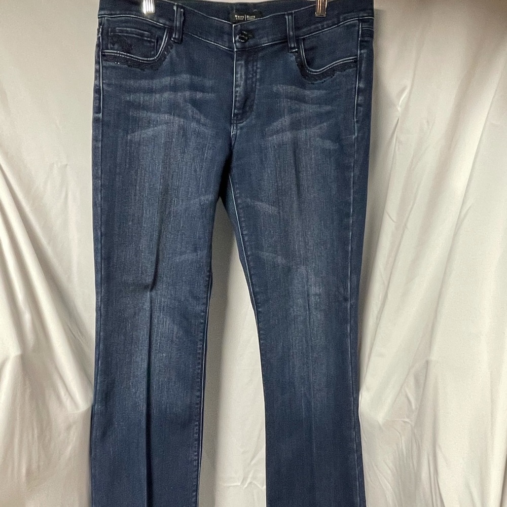 White House Black Market Boot Leg Beaded Jeans